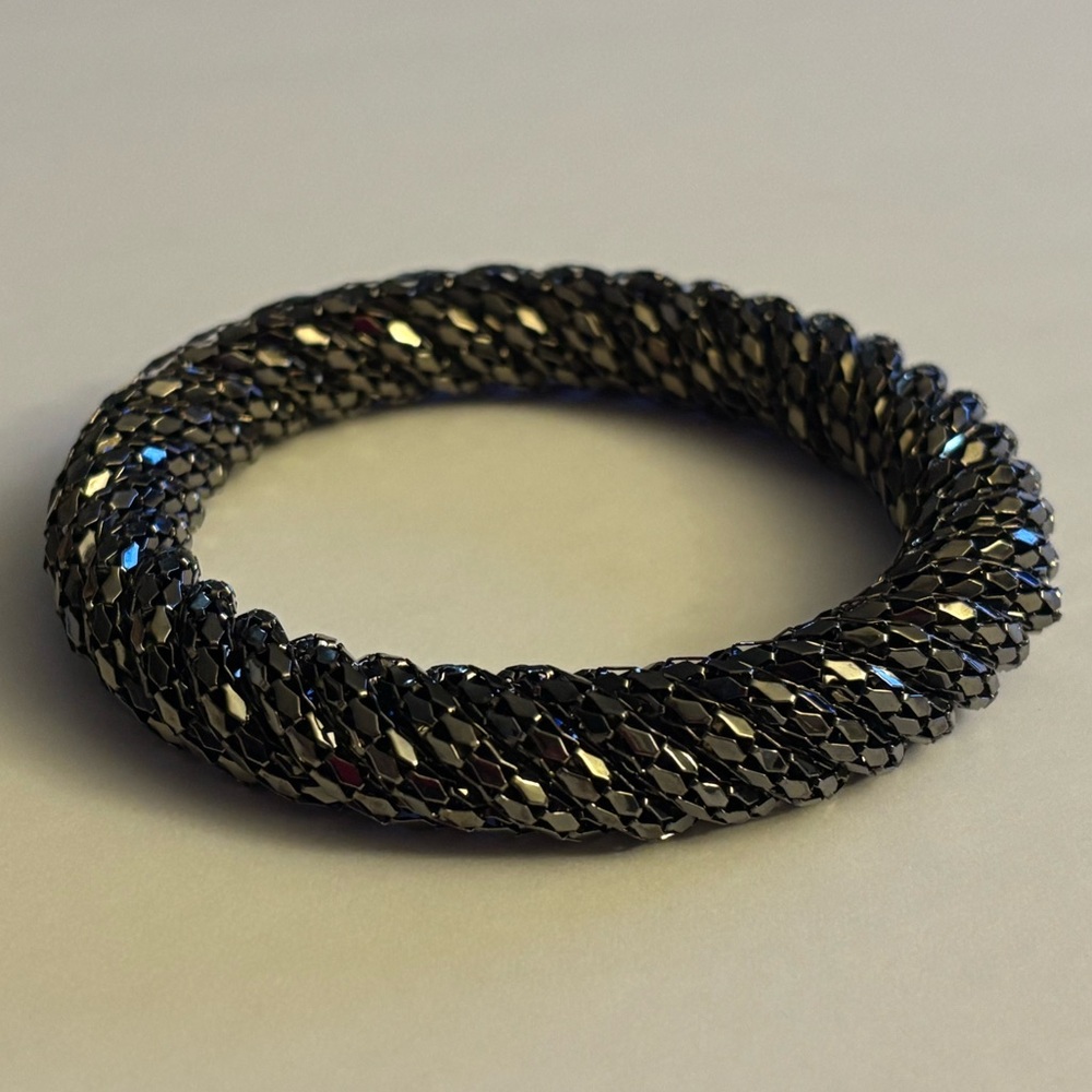 Gunmetal Twist Bracelet, 7 1/2", EUC